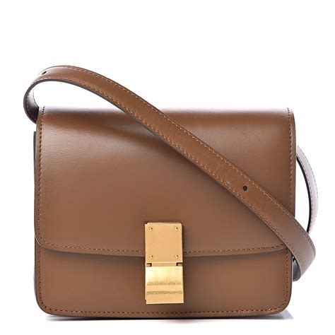 CELINE Box Calfskin Small Classic Box Bag Camel